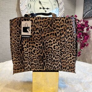 Reversible Leopard Print Tote Bag